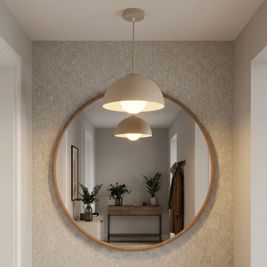 Brilagi - Lustră suspendată pe cablu COSMO 1xE27/60W/230V Ø30 cm bej/auriu