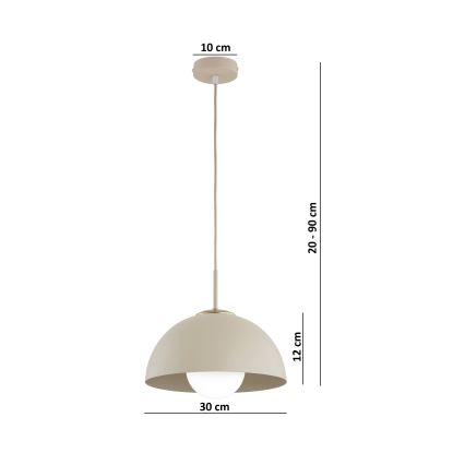 Brilagi - Lustră suspendată pe cablu COSMO 1xE27/60W/230V Ø30 cm bej/auriu
