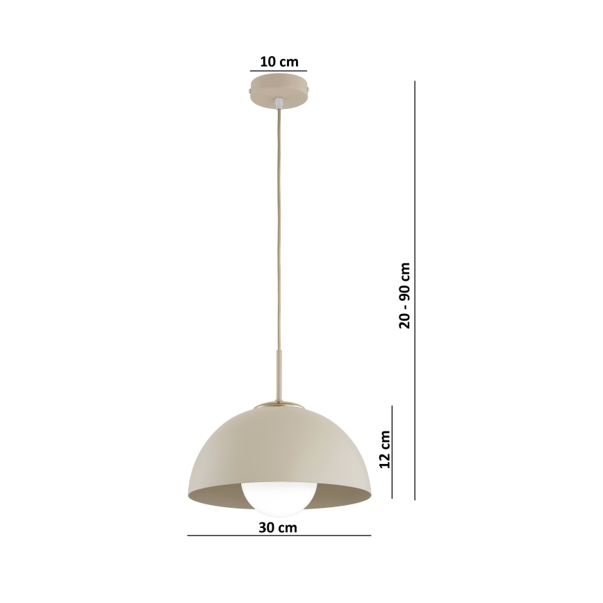 Brilagi - Lustră suspendată pe cablu COSMO 1xE27/60W/230V Ø30 cm bej/auriu