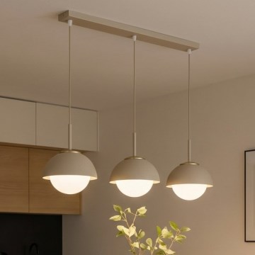 Brilagi - Lustră suspendată pe cablu COSMO 3xE27/60W/230V bej/auriu