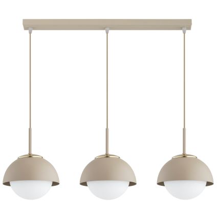 Brilagi - Lustră suspendată pe cablu COSMO 3xE27/60W/230V bej/auriu