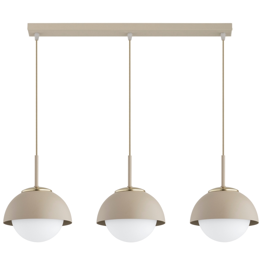 Brilagi - Lustră suspendată pe cablu COSMO 3xE27/60W/230V bej/auriu