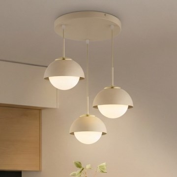 Brilagi - Lustră suspendată pe cablu COSMO 3xE27/60W/230V bej/auriu