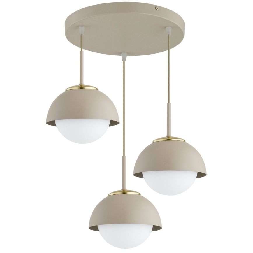 Brilagi - Lustră suspendată pe cablu COSMO 3xE27/60W/230V bej/auriu