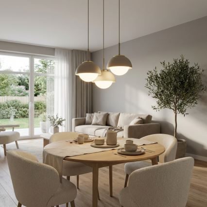 Brilagi - Lustră suspendată pe cablu COSMO 3xE27/60W/230V bej/auriu