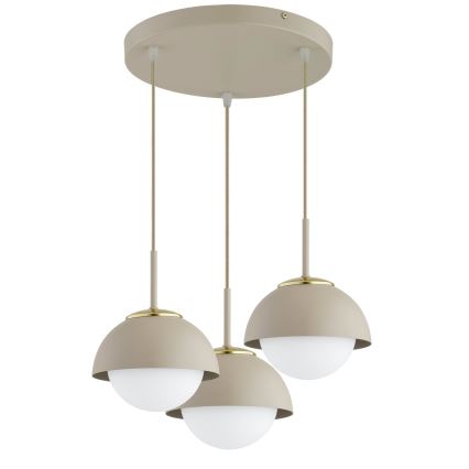 Brilagi - Lustră suspendată pe cablu COSMO 3xE27/60W/230V bej/auriu