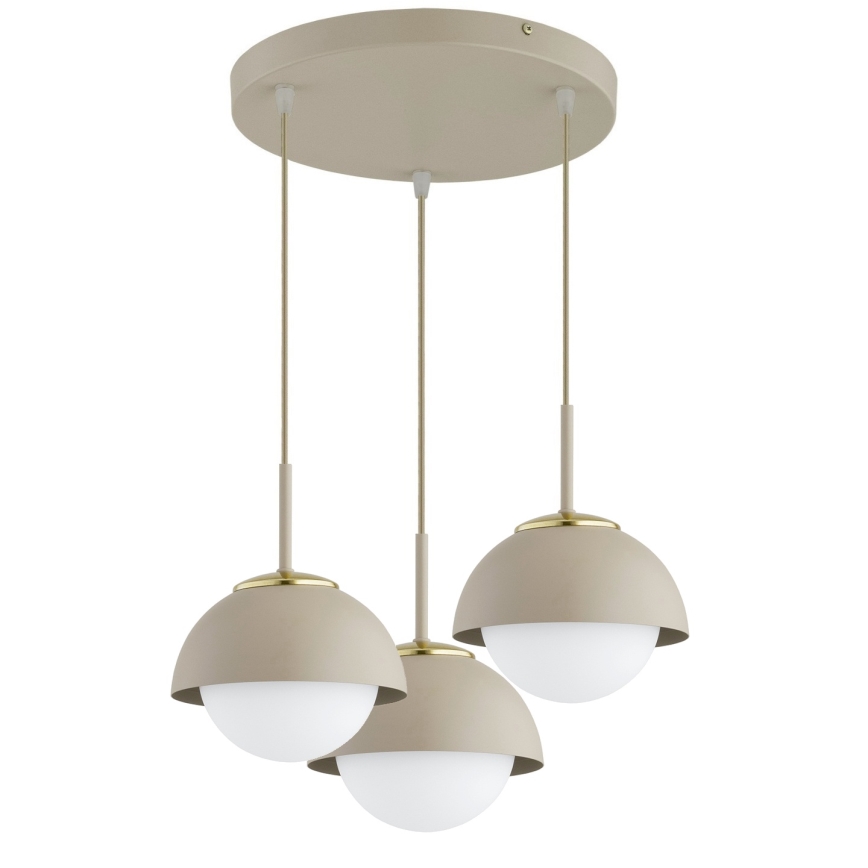 Brilagi - Lustră suspendată pe cablu COSMO 3xE27/60W/230V bej/auriu