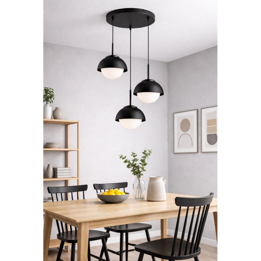 BRILAGI - Lustră suspendată pe cablu COSMO 3xE27/60W/230V neagră
