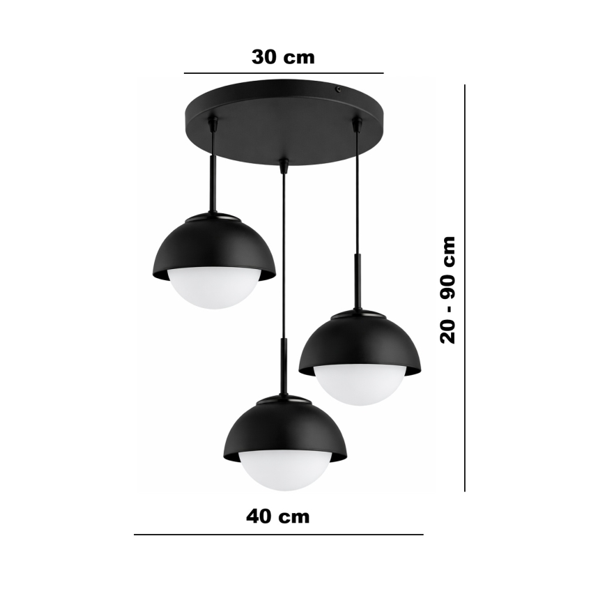 BRILAGI - Lustră suspendată pe cablu COSMO 3xE27/60W/230V neagră