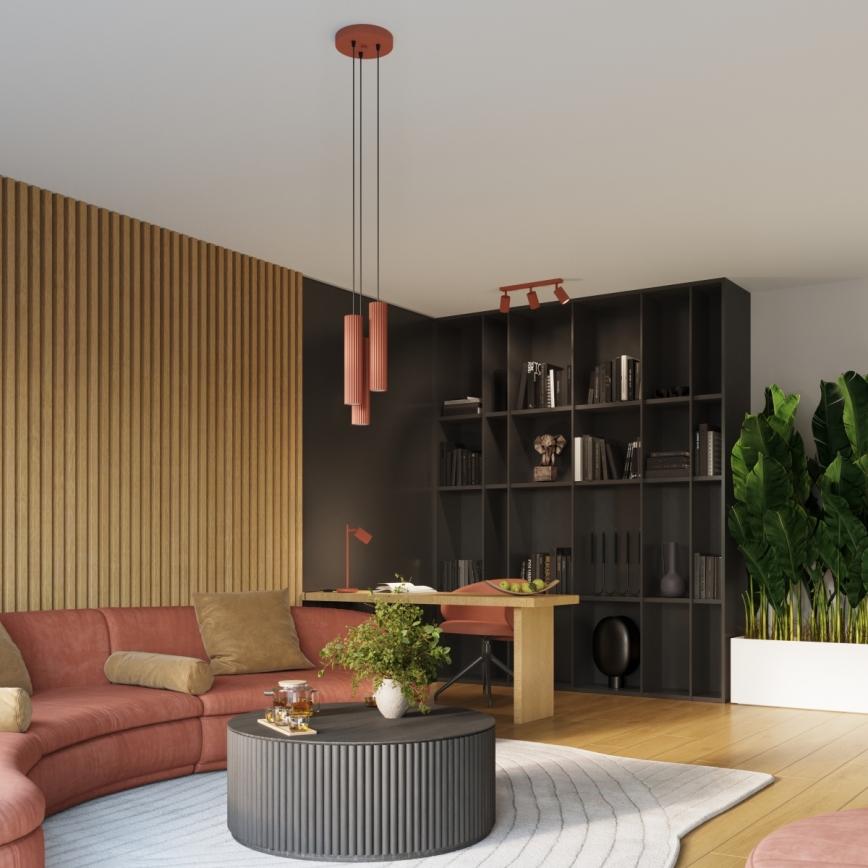 Brilagi - Lustră suspendată pe cablu CRESTO, 3xGU10/10W/230V, roșie