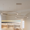 Brilagi - Lustră suspendată pe cablu dimmabilă PORTOFINO LED/98W/230V 3000-6000K bej + telecomandă