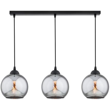 Brilagi - Lustră suspendată pe cablu DIOR 3xE27/60W/230V, negru/gri fumuriu