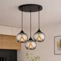 Brilagi - Lustra suspendată pe cablu, DIOR 3xE27/60W/230V, negru/gri fumuriu