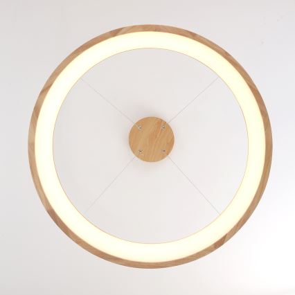 Brilagi - Lustră LED suspendată pe cablu FALCON WOOD, 60W, 230V, 3000/4000/6000K, Ø 80 cm, lemn