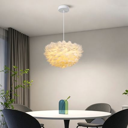 Brilagi - Lustră suspendată pe cablu FEATHER 3xE27/40W/230V Ø 40 cm albă