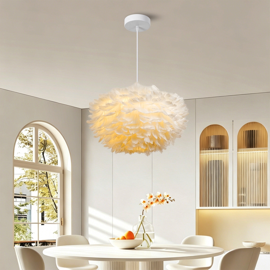 BRILAGI - Lustră suspendată pe cablu FEATHER 3xE27/40W/230V Ø 50 cm albă