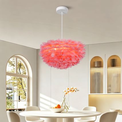 BRILAGI - Lustră suspendată pe cablu FEATHER 3xE27/40W/230V, Ø 50 cm, roz