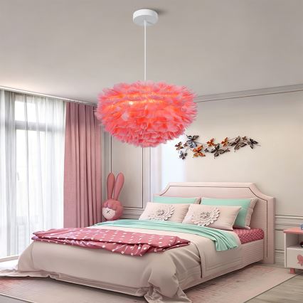 BRILAGI - Lustră suspendată pe cablu FEATHER 3xE27/40W/230V, Ø 50 cm, roz
