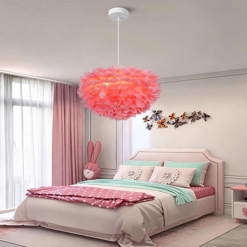 BRILAGI - Lustră suspendată pe cablu FEATHER 3xE27/40W/230V, Ø 50 cm, roz