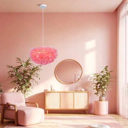 BRILAGI - Lustră suspendată pe cablu FEATHER 3xE27/40W/230V, Ø 50 cm, roz