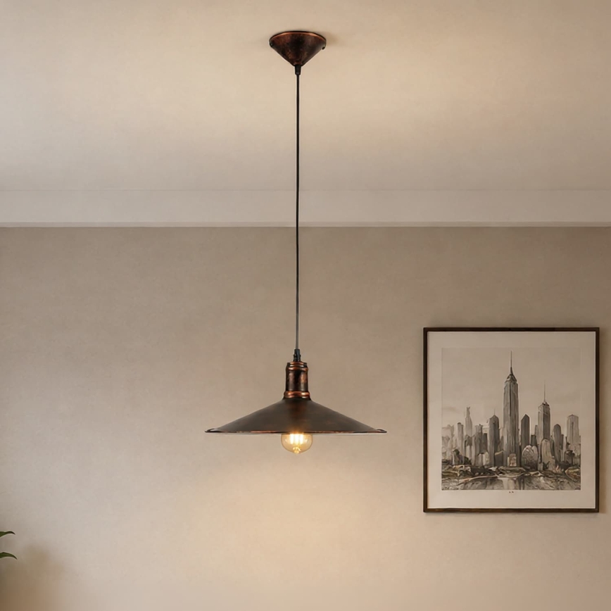 BRILAGI - Lustră suspendată pe cablu FORGE 1xE27/60W/230V Ø 36 cm patină/cupru