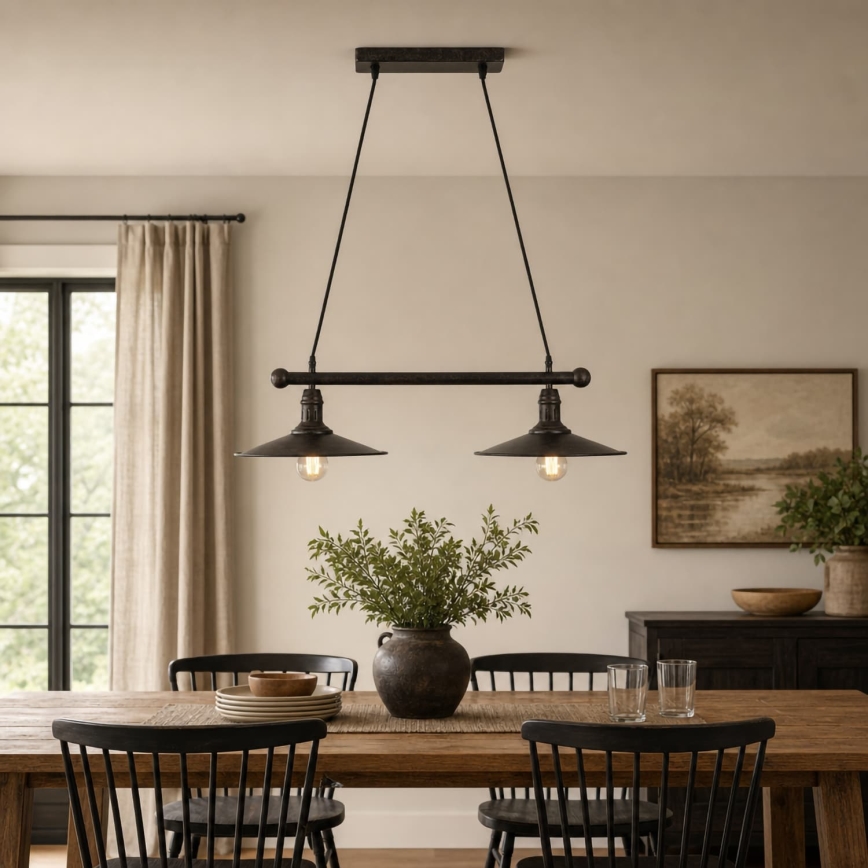BRILAGI - Lustră suspendată pe cablu FORGE 2xE27/60W/230V maro
