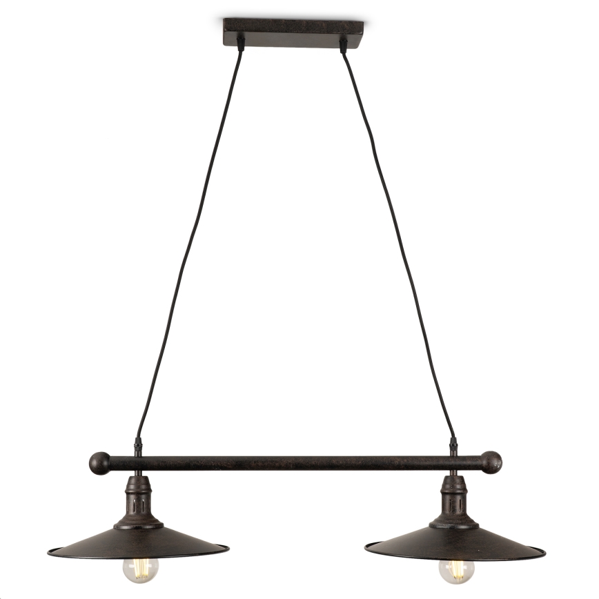 BRILAGI - Lustră suspendată pe cablu FORGE 2xE27/60W/230V maro
