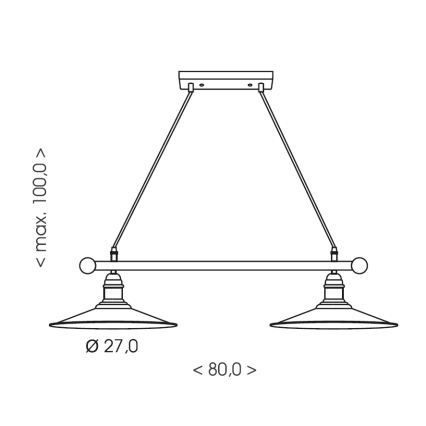 Brilagi - Lustră suspendată pe cablu FORGE 2xE27/60W/230V maro