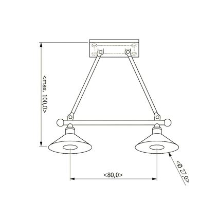 BRILAGI - Lustră suspendată pe cablu FORGE 2xE27/60W/230V maro