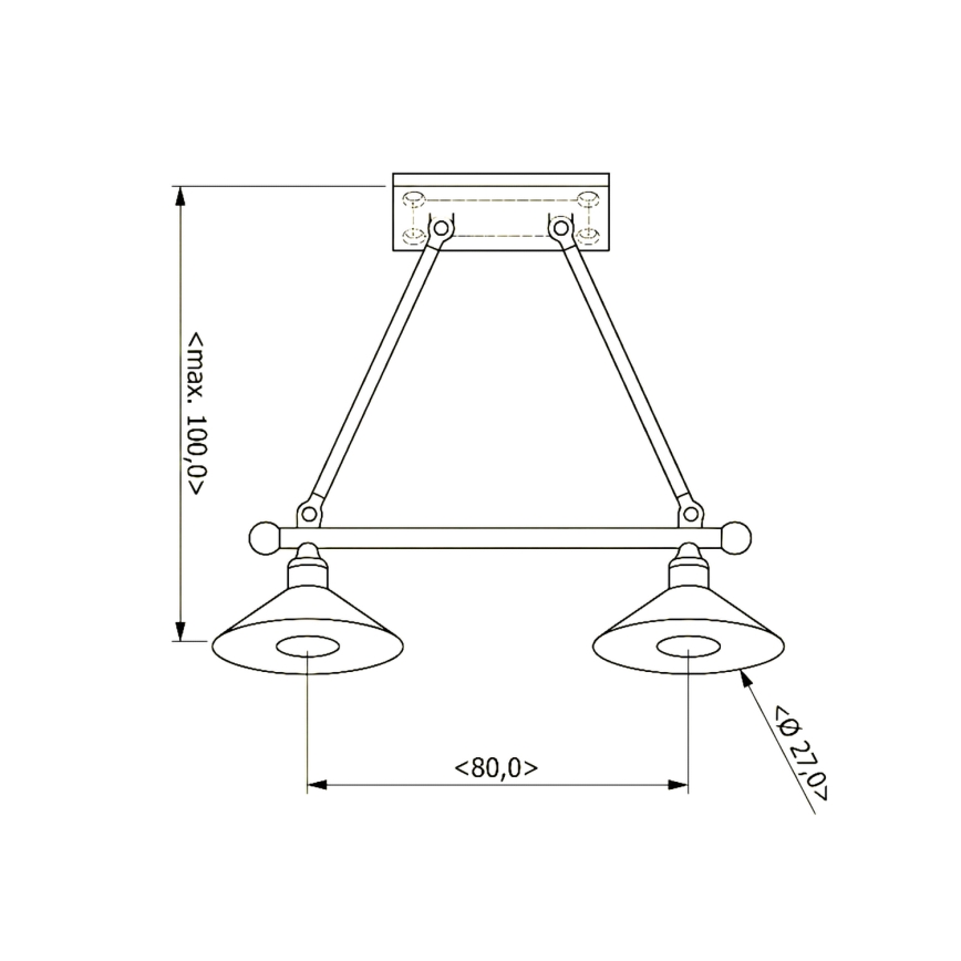 BRILAGI - Lustră suspendată pe cablu FORGE 2xE27/60W/230V maro