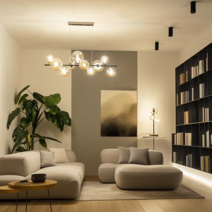 Brilagi - Lustră suspendată pe cablu LED MILLA 10xG9/3W/230V, crom negru/auriu