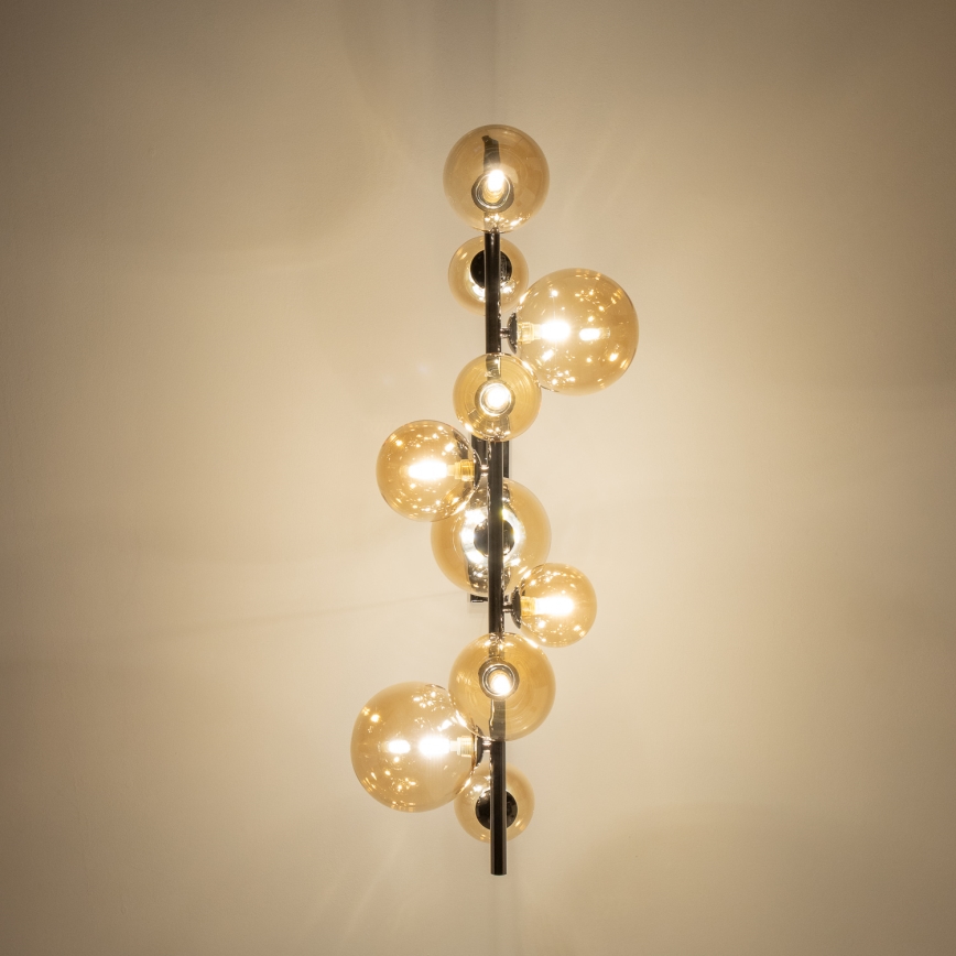 Brilagi - Lustră suspendată pe cablu LED MILLA 10xG9/3W/230V, crom negru/auriu