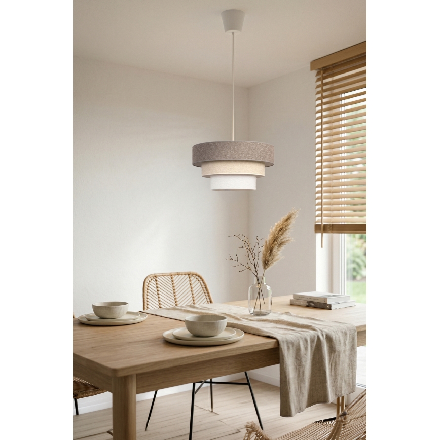 Brilagi - Lustră suspendată pe cablu LUNETA 1xE27/60W/230V diam. 40 cm gri/crem/alb