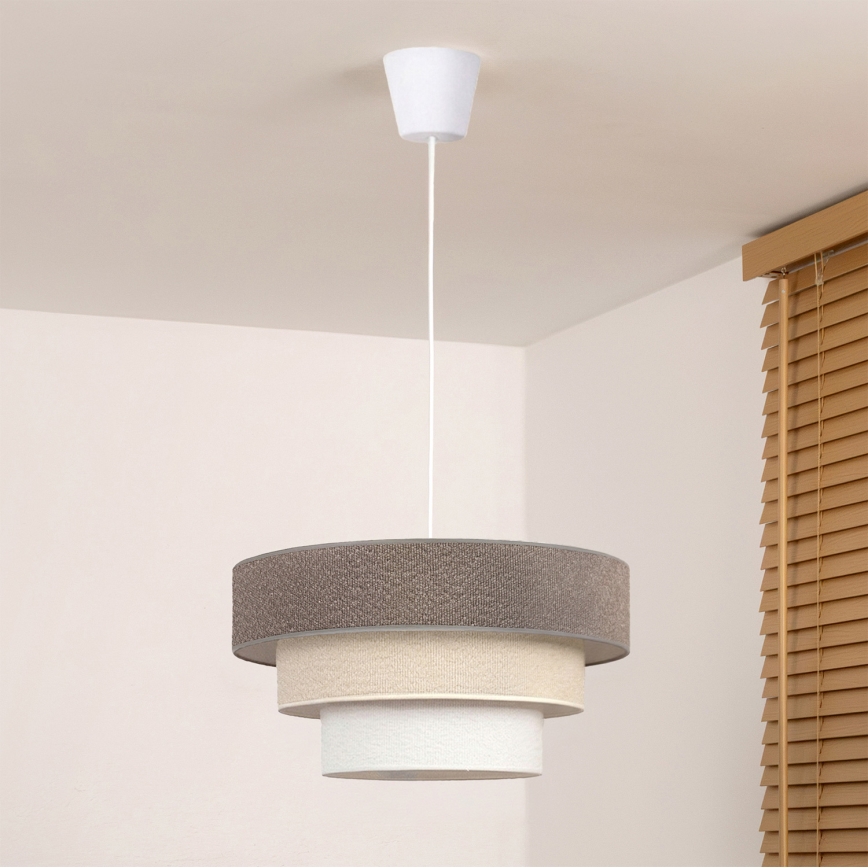 Brilagi - Lustră suspendată pe cablu LUNETA 1xE27/60W/230V diam. 40 cm gri/crem/alb