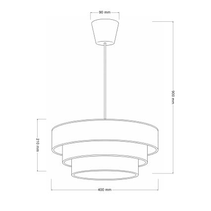 Brilagi - Lustră suspendată pe cablu LUNETA 1xE27/60W/230V diam. 40 cm gri/crem/alb