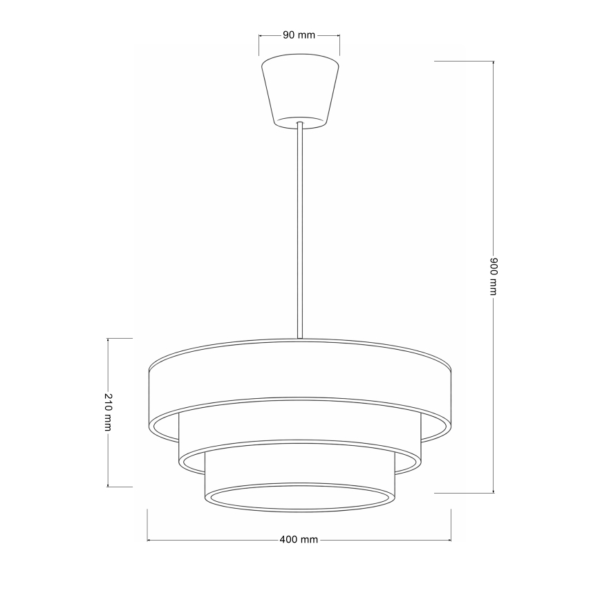 Brilagi - Lustră suspendată pe cablu LUNETA 1xE27/60W/230V diam. 40 cm gri/crem/alb