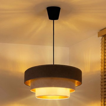 Brilagi - Lustră suspendată pe cablu LUNETA 1xE27/60W/230V Ø 40 cm maro/bej/crem