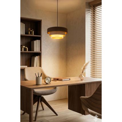 Brilagi - Lustră suspendată pe cablu LUNETA 1xE27/60W/230V Ø 40 cm maro/bej/crem