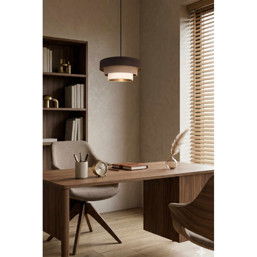 Brilagi - Lustră suspendată pe cablu LUNETA 1xE27/60W/230V Ø 40 cm maro/bej/crem