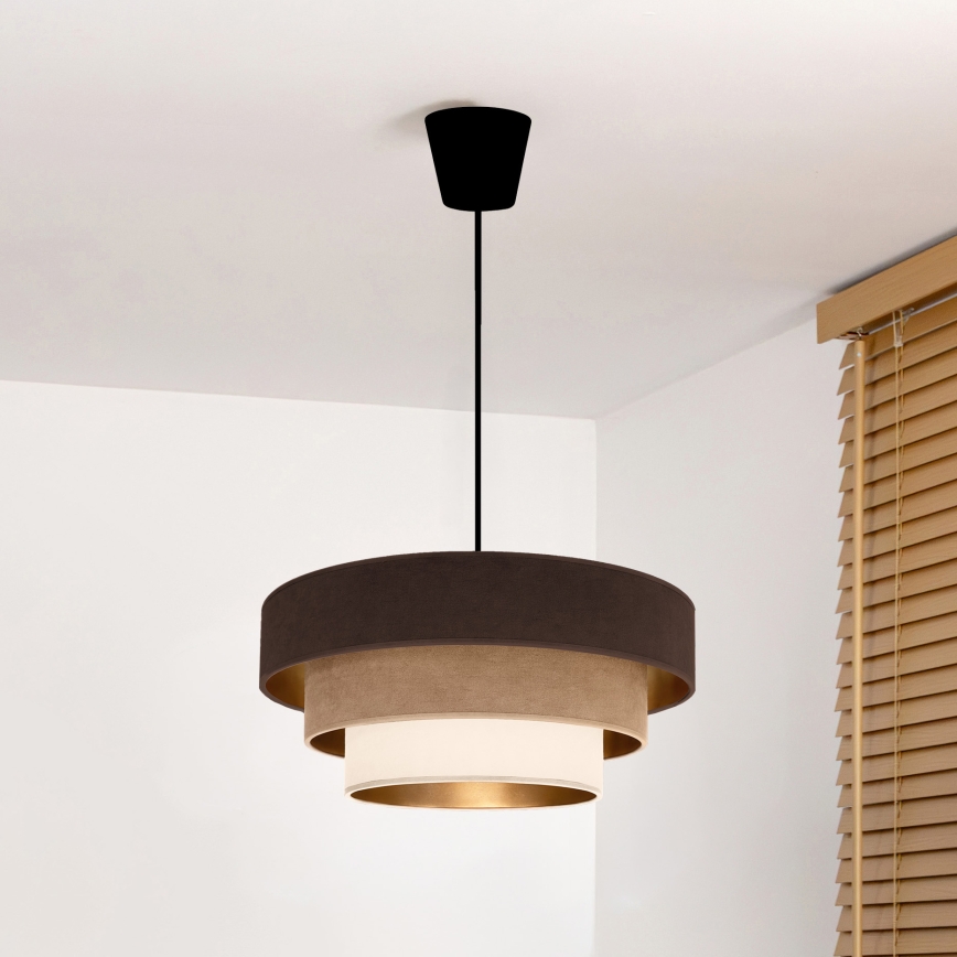 Brilagi - Lustră suspendată pe cablu LUNETA 1xE27/60W/230V Ø 40 cm maro/bej/crem