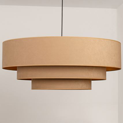 Brilagi - Lustră suspendată pe cablu LUNETA, 3 x E27, max. 60 W, 230 V, Ø 80 cm, bej/auriu