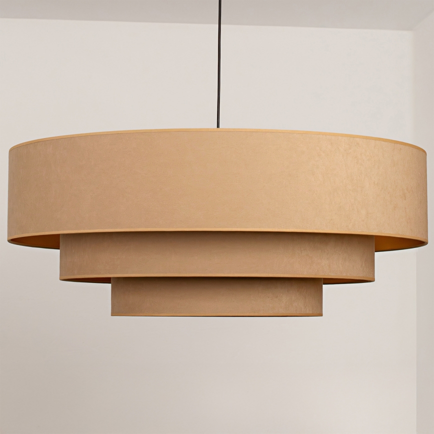 Brilagi - Lustră suspendată pe cablu LUNETA, 3 x E27, max. 60 W, 230 V, Ø 80 cm, bej/auriu