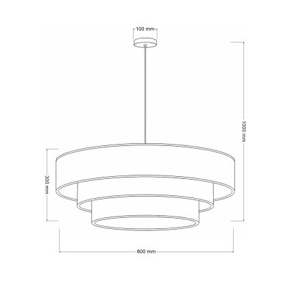 Brilagi - Lustră suspendată pe cablu LUNETA, 3 x E27, max. 60 W, 230 V, Ø 80 cm, bej/auriu
