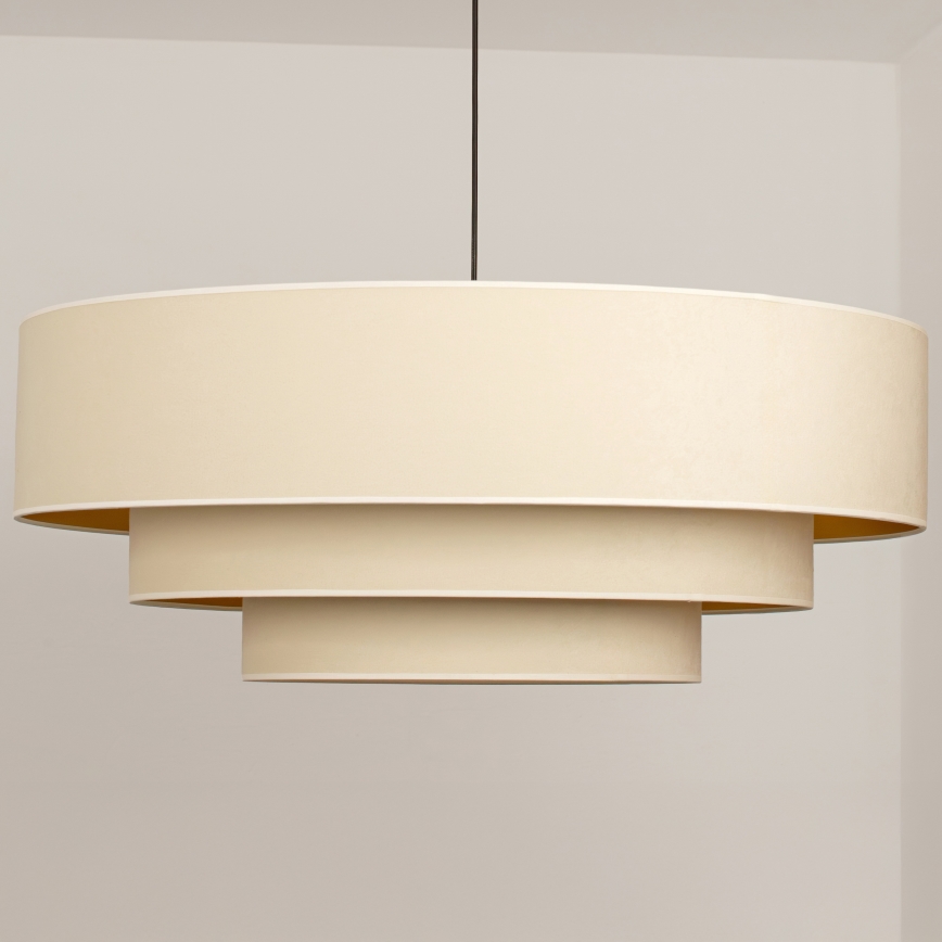 Brilagi - Lustră suspendată pe cablu LUNETA 3xE27/60W/230V, diam. 80 cm, crem/auriu