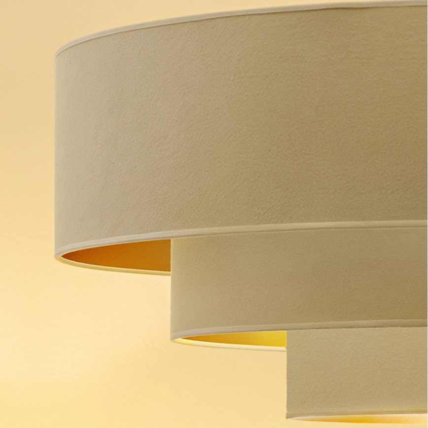 Brilagi - Lustră suspendată pe cablu LUNETA 3xE27/60W/230V, diam. 80 cm, crem/auriu