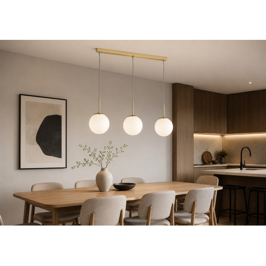 Brilagi - Lustra suspendată pe cablu MILO 3xE27/60W/230V aurie