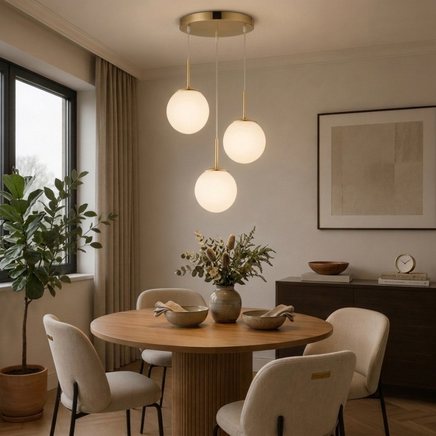 Brilagi - Lustră suspendată pe cablu MILO 3xE27/60W/230V, auriu