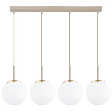 Brilagi - Lustră suspendată pe cablu MILO 4xE27/60W/230V bej/auriu