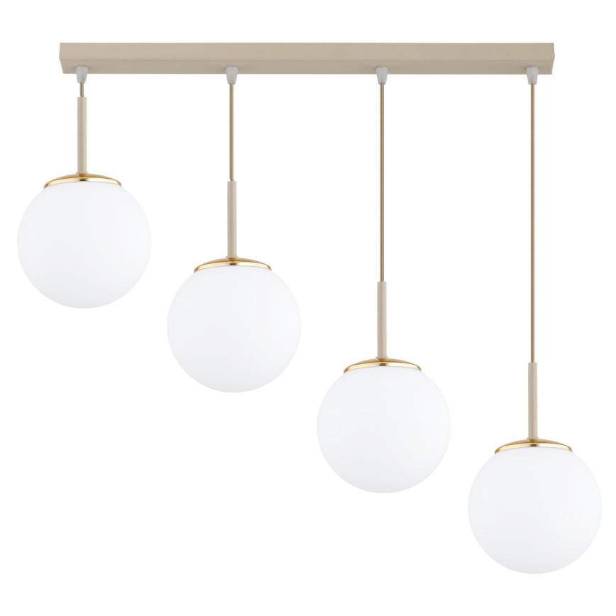 Brilagi - Lustră suspendată pe cablu MILO 4xE27/60W/230V bej/auriu