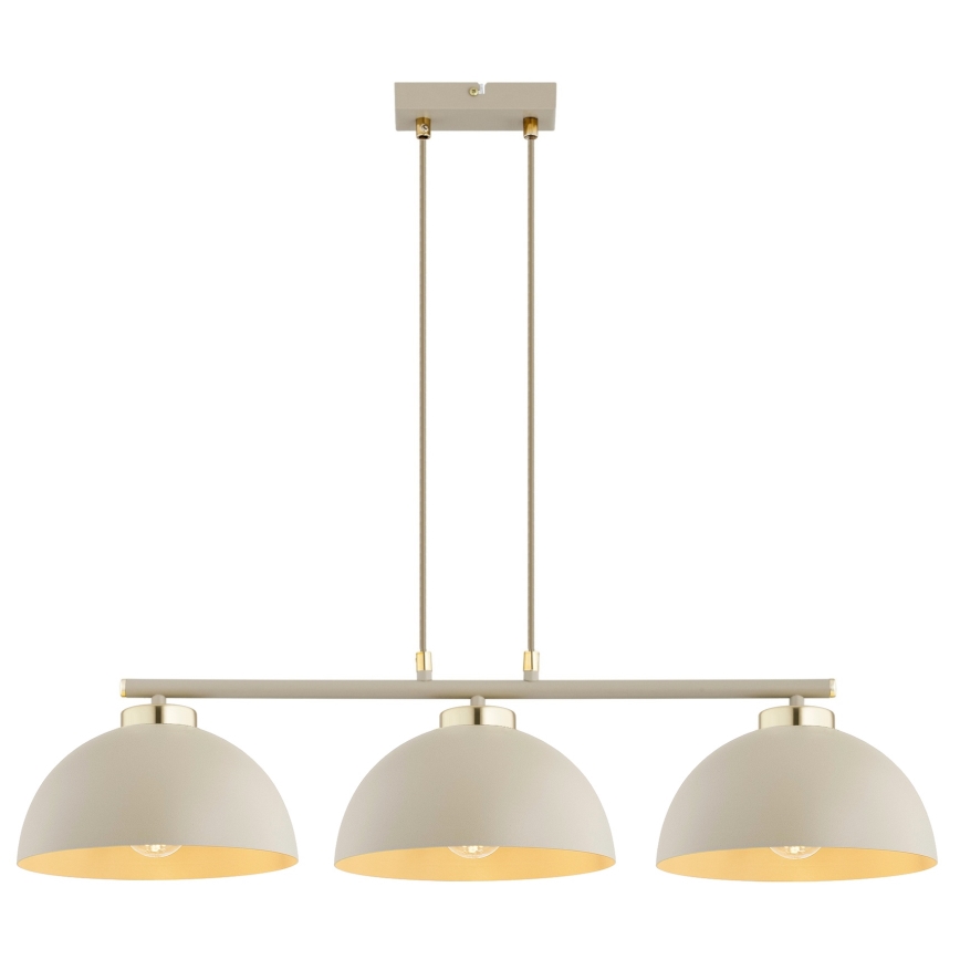 Brilagi - Lustră suspendată pe cablu MOON 3xE27/60W/230V bej/auriu